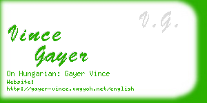 vince gayer business card